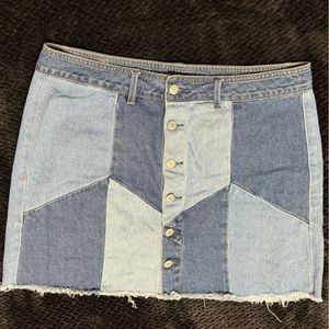 American Eagle patchwork denim festival mini skirt